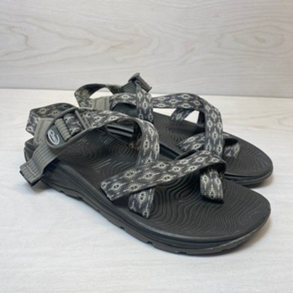 Chaco Womens 8 Z Cloud X2 Sandals Toe Loop Grey Geometric Hiking JCH109182